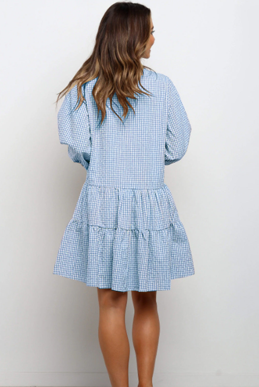 Rüschenkleid mit Karomuster